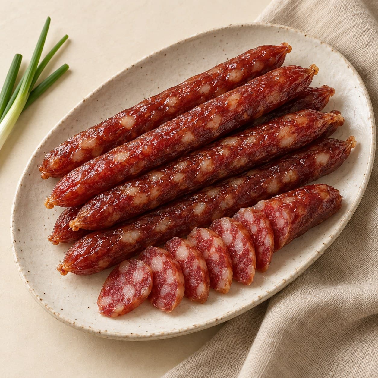 Steamed Chinese Sausage — illustrative serving suggestion