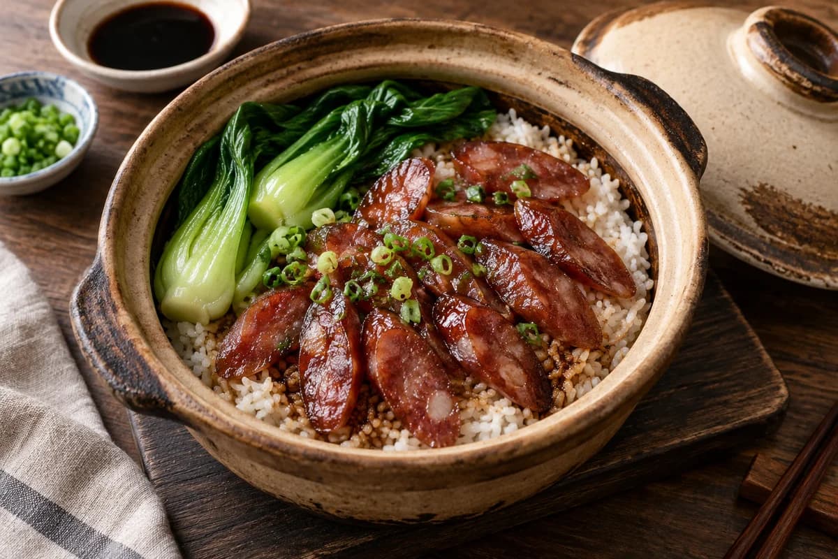 Cơm thố lạp xưởng — gợi ý món ăn minh họa