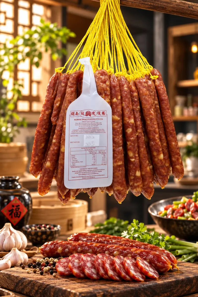 Premium Yellow String Pork Sausage — illustrative photograph